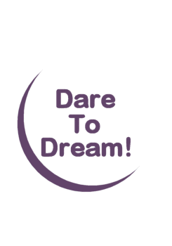 Animation of a dancer, text reads Dare to Dream!