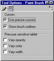 Paintbrush Tool Options Pallette 2 settings