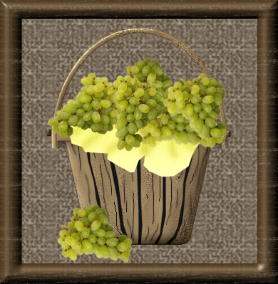 Basket filled with grapes