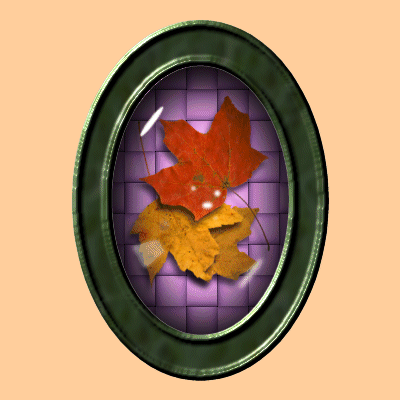 Jade Frame Glass Topped Box with autumn leaves