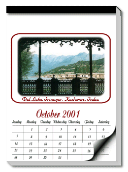 Image of a calendar from class