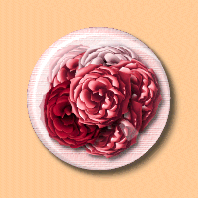 Glass paperweight with roses
