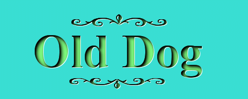Old Dog Sign using another color to fill the interior of the cutout.