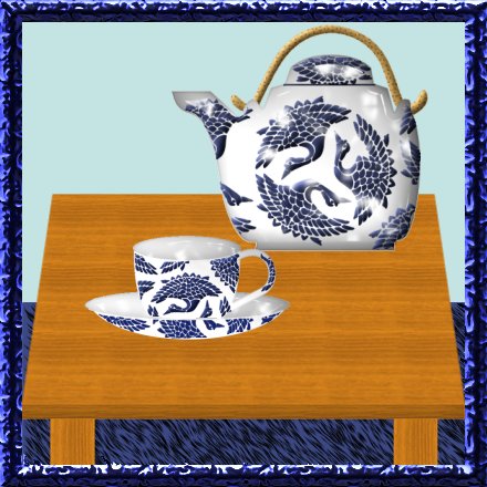 Teapot and cup and saucer.
