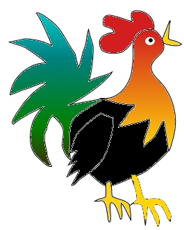 Creating a clipart rooster.