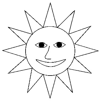 Creating the clipart sun following the tutorial.