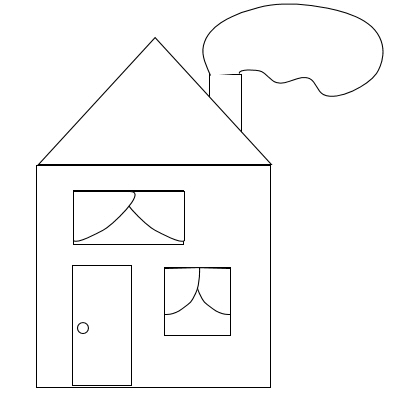 Creating the clipart house following the tutorial.