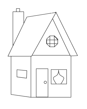 Creating the clipart house with my own plans.